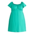 thumbnail image 4 of Terra & Sky Women's Plus Woven Mini Dress with Pockets, Sizes 0X-5X, 4 of 4