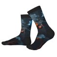thumbnail image 2 of KLL Blue and Red Roses Artwork Print Cool Socks Men's Women's Crew Socks Funny Crazy Novelty Stockings, 2 of 7