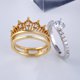 thumbnail image 3 of EeaseMX Anillo desmontable 2 en 1 para mujer, estilo corona, con diamantes de imitación (plata dorada), 3 of 8