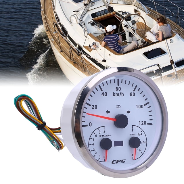 GPS Speedometer Tachometer, 8000 RPM Red Backlight, with Fuel Gauge for RV Yachts Trucks, Fit for Motorhomes, Yachts, Trucks