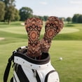thumbnail image 5 of Pzuqiu Brown Golf Club Covers Waterproof Mandala Flower Golf Driver Head Covers Easy to Use Protect Against Scratches and Damage Golf Accessories for Men Women, 5 of 8