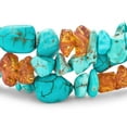 thumbnail image 2 of Bling Jewelry Womens Statement Blue Turquoise Amber Resin Multi Strand Bracelet with Silver Clasp, 2 of 6