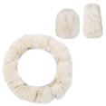 thumbnail image 1 of Unique Bargains Universal Winter Warm Faux Fur Car Steering Wheel Cover with Handbrake Cover Gear Shift Cover Set Beige, 1 of 5