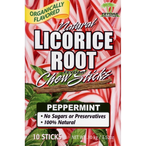 FeyDar Peppermint Organic Licorice Chew Sticks ( 10 Sticks per Pack