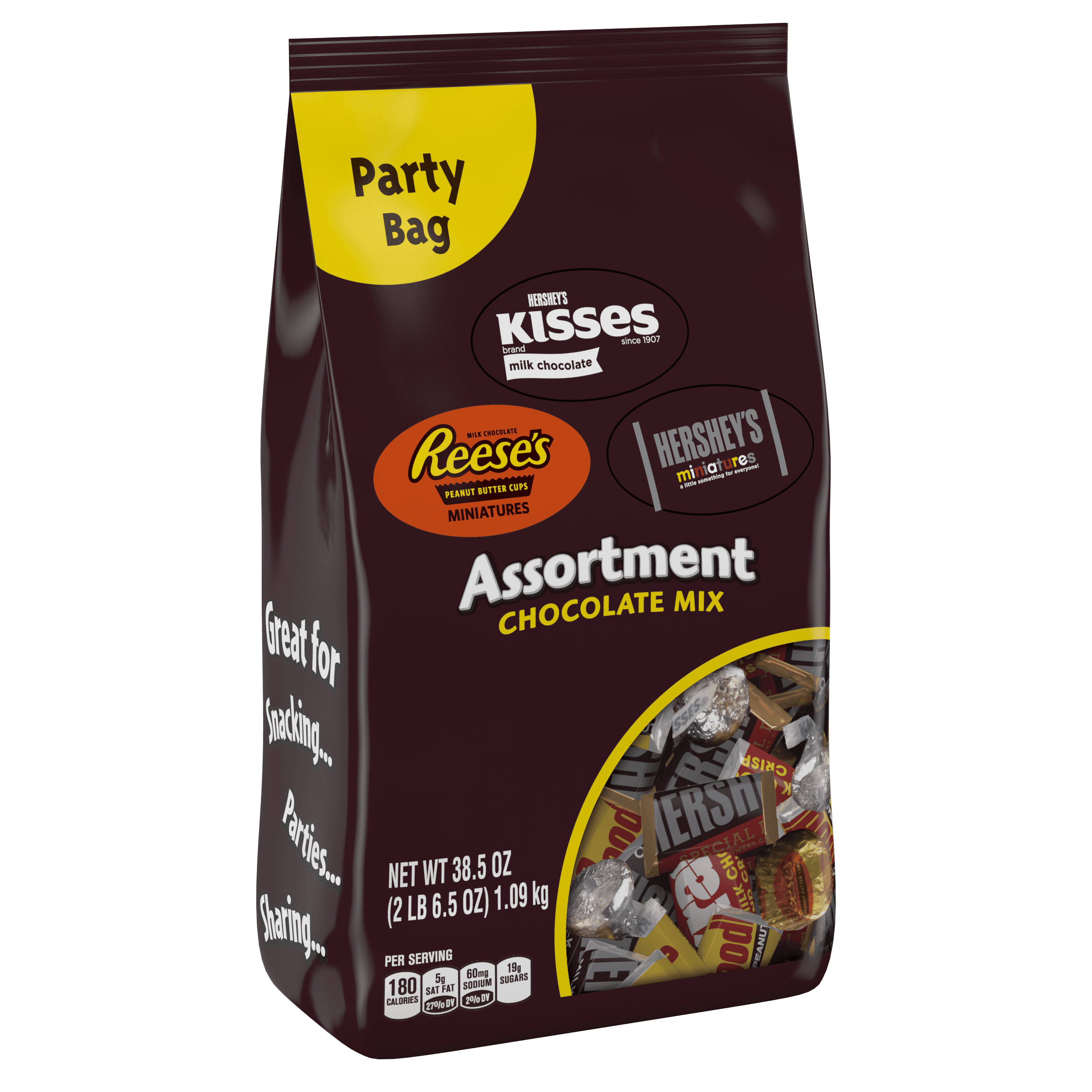 Hershey, Chocolate Candy Assortment Party Bag, 38.5 Oz