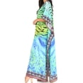 thumbnail image 4 of Sakkas Jabari Women's Maxi Short Sleeve Long Beach Kaftan Dress Boho Loose Gown - WT53-Turq - One Size, 4 of 5