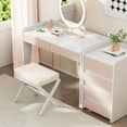 thumbnail image 2 of Foldable Foot Stool Ottoman, Modern Foot Rest with Bamboo X Legs & Thick Foam Cushion, Folding Foot Stools Small Padded for Bedroom Living Room, Makeup Vanity Stool Chair, 2 of 17