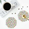 thumbnail image 3 of Bingfone Vintage Rabbit And Butterfly Leather Drinks Coasters with Set of 6,Suitable for Home Kitchen,Coffee Cup Coasters Home Gift, 3 of 7