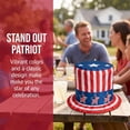 thumbnail image 4 of Patriotic Top Hat, with American Flag, Red White Blue, Classic Festive Look, Fit For Holiday Celebration, Costume Event, Themed Party Independence Day 250th Anniversary, 4 of 6