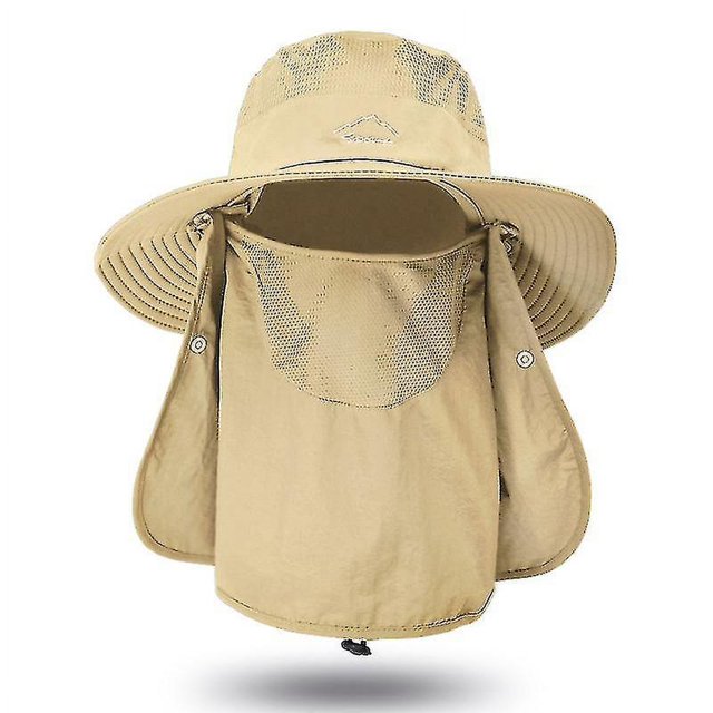 Sombrero para el sol al aire libre para hombres y mujeres, sombrero de pesca para senderismo con solapa para el cuello y la cara, funda protectora