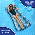 thumbnail image 3 of Aqua Leisure Inflatable Pool Float Water Contour Cooling Lounge, Blue Ferns, 3 of 8