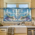 thumbnail image 2 of Yayeee Kitchen Curtains Tier Set of 2 Light Filtering 57"x36" Over Sink Window Panels, Crystal Ocean, 2 of 7