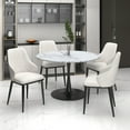 thumbnail image 2 of Contemporary Fabric and Metal Dining Chair Set of 2 Beigeand Black, 2 of 8