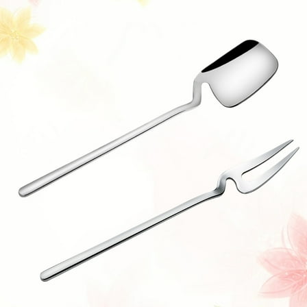 WHAMVOX Stainless Steel Set 8 Pieces Portable Tableware for Eating Silver Color