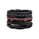 thumbnail image 1 of 4 Unids/set Pulseras Cuero Trenzado Hombres Vintage Pulseras Cuerda Multicapa, 1 of 9
