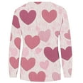 thumbnail image 4 of Spring Tops for Women Viikei Womens Tops Clearance under $5,Sweatshirts for Women Loose Fit,Women's Valentine's Day Printed Long Sleeved Round Neck Top/shirt Multicolor XXL, 4 of 5