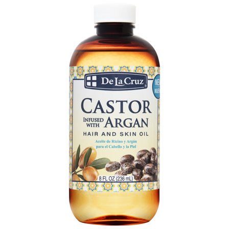 De La Cruz® Castor Infused with Argan Hair and Skin Oil 8 FL. OZ. (236 mL)
