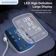 thumbnail image 6 of Alphamed Automatic Upper Arm Blood Pressure Monitor Home BP Machine Large Backlit Display 2 User Memory Wide Cuff for Adults Seniors Daily Use, 6 of 9