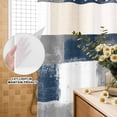 thumbnail image 2 of No Hook Shower Curtain with Built-in Rings - Navy Grey Paint Textured Washable Waterproof Fabric Bathroom Curtains for Hotel,Rentals, 72 X 72 Inch Long , Abstract Rustic Blue Tones, 2 of 9