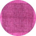 thumbnail image 1 of Ahgly Company Indoor Round Abstract Pink Contemporary Area Rugs, 4' Round, 1 of 4