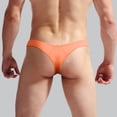 thumbnail image 4 of 3 Pack Mens Underwear Briefs Fit Translucent Ice Silk Low Waist Buckle G String T Panties, 4 of 5