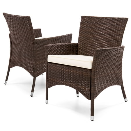Best Choice Products Set of 2 Modern Contemporary Wicker Patio Dining Chairs for Backyard, Patio, Garden w/ Water-Resistant