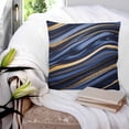 thumbnail image 3 of Navy Blue Golden Marble 18x18 Pillow Covers Set of 2, Modern Abstract Marble Flow Throw Pillow Covers Decorative Couch Cushion Case, Microfiber Square Pillowcases for Bedroom Car Living Room, 3 of 7