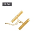 thumbnail image 3 of Unique Bargains 10Set Ribbon Crimp Clamp Ends Lobster Claw Clasps & Chain 40mm Gold Tone for DIY, 3 of 7