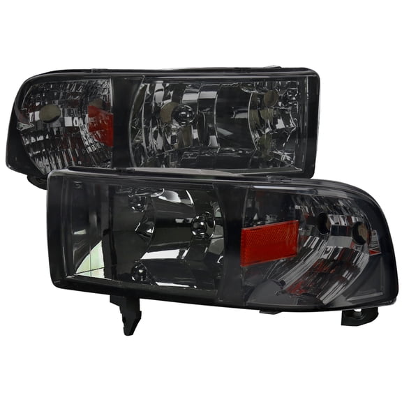 Factory Style Headlights (Chrome Housing/Clear Lens) Made for and Compatible with 1994-2001 Dodge RAM 1500/ 1994-2002 RAM 2500 3500