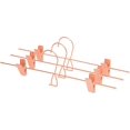 thumbnail image 4 of Stackable Shiny Copper/Gold Metal Pants Hanger, Rose Gold Skirt Trousers Hanger Add-on Hook, Space-Saving Hanger with Non-Slip Adjustable Clips for Jeans Slacks Boutique (10, Copper), 4 of 8