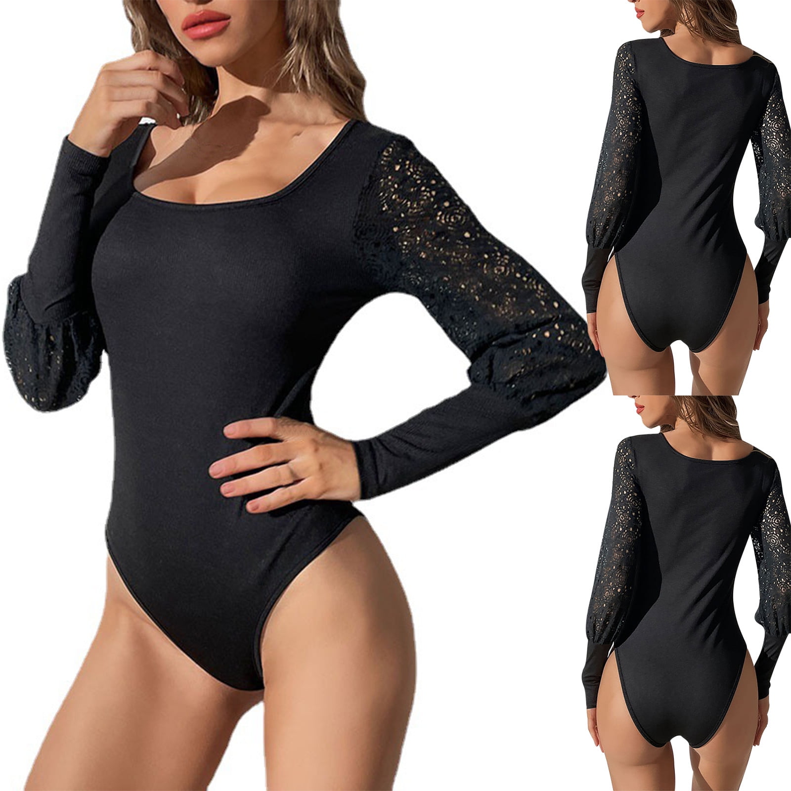 Black Bodysuit Women Scoop Neck Long Sleeve Bodysuit Sexy Tops Body Suits  Women Clothing Body-Hugging Fit Body Suit For Women Second-Skin Feel Tops  Sexy Body Suits Women Clothing - Walmart.com