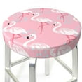 thumbnail image 3 of Daiia Pink Flamingo Stool Covers Round,Round Bar Stool Covers Waterproof Bar Chair Covers Washable Stool Cushion Slipcover for 12-14 Inch Chair-13 inch, 3 of 7