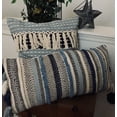 thumbnail image 2 of Handwoven Textured Blue Stripe Pillow, 2 of 2