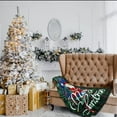 thumbnail image 3 of Fluffy Green Christmas Buffalo Plaid Throw Blanket for Bed Couch Sofa Chair, Cute Personalized Santa Themed Gift for Family Friends (Adult/Twin 60x80 Inches), 3 of 5