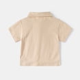 thumbnail image 4 of Toddler Boys Polo Shirts Summer Solid Color Short Sleeved Color Blocked Sweat Absorbent Shirt Casual Daily Children Boys T-Shirts，8 -10 Years, 4 of 4