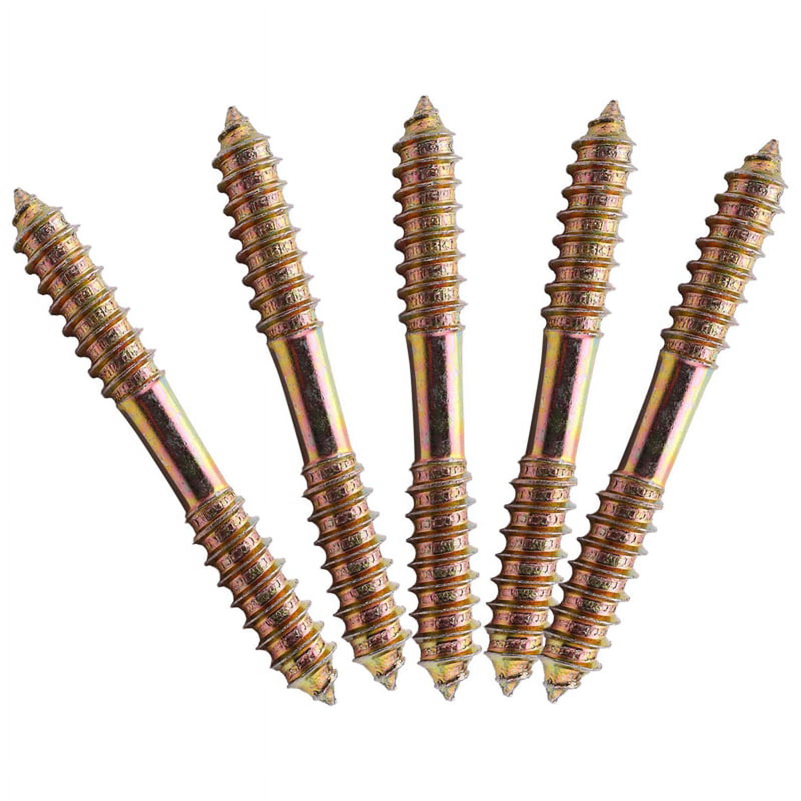 2x Golden Brass Furniture Connector Screws - M4 X 65mm Vintage Sleeve Screws For Cabinets & Wood