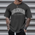 thumbnail image 2 of Curuila Mens Tshirts Short Sleeve Letter Print Crew Neck Pullover For Men Summer Soft Casual Tops Grey Size S, 2 of 4