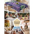 thumbnail image 5 of Purple Green Flowers Tablecloth Rectangle Table Cloth 60x102 , Waterproof Tablecloth Outdoor Table Cloth, Watercolor Vintage Botanical Washable Table Cover for Kitchen Dining Party, 5 of 8
