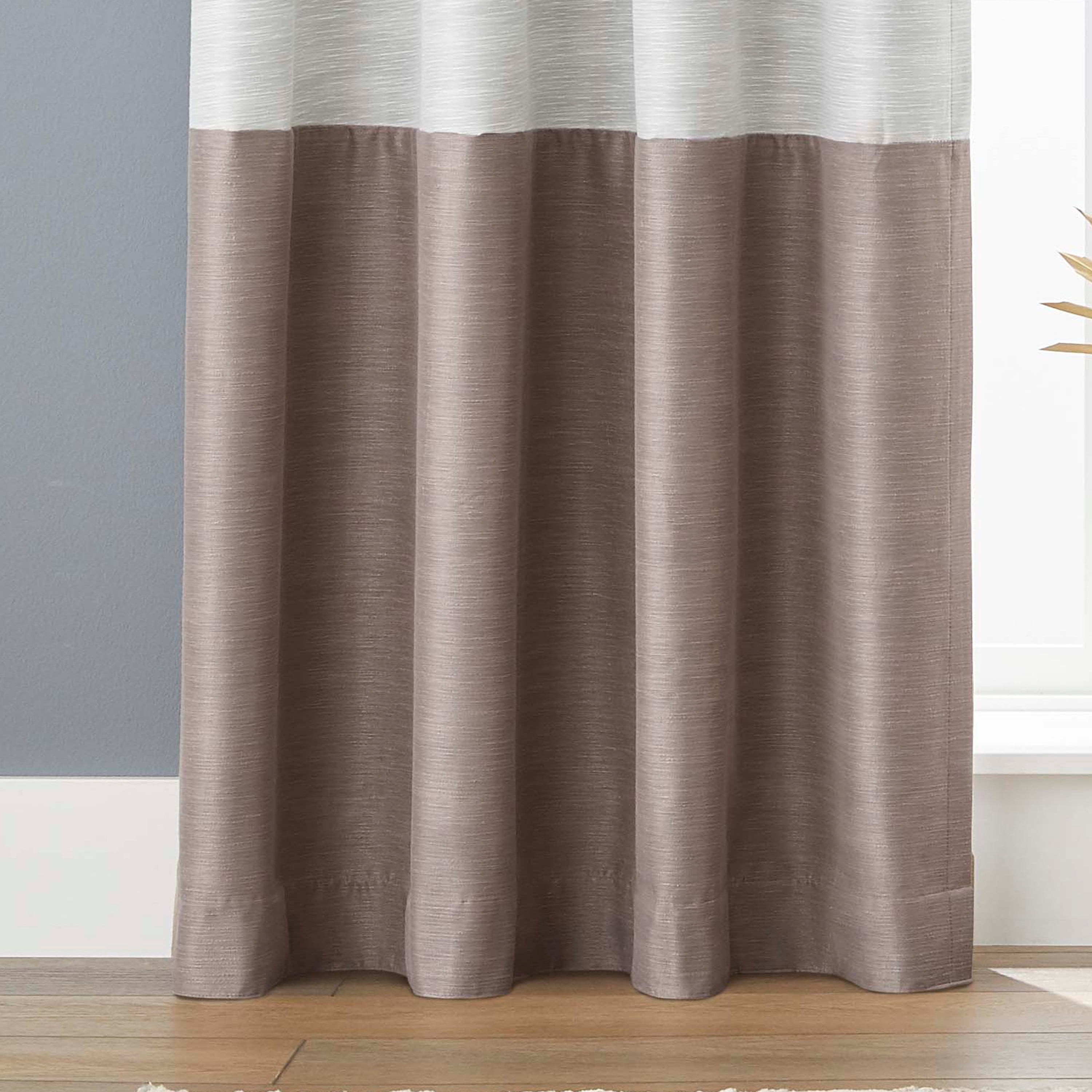 Better Homes & Gardens Colorblock Rod Pocket and Back Tab Blackout Curtain Panel, 1-Piece, Beige, 50" W x 84" L