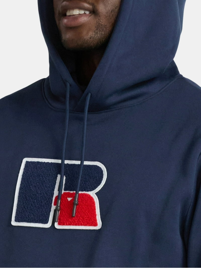 Russell Athletic Men's Pullover Hoodie with Flocked Logo Patch