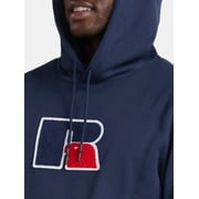 Russell Athletic Mens Pullover Hoodie with Flocked Logo Patch, Sizes S-2XL