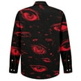 thumbnail image 6 of Domuza Button Up Shirt Men Long Sleeve Halloween Novelty Spooky Print Loose Fit T-Shirts Lightweight Casual Collared Blouse for Halloween Party Red 2XL, 6 of 7