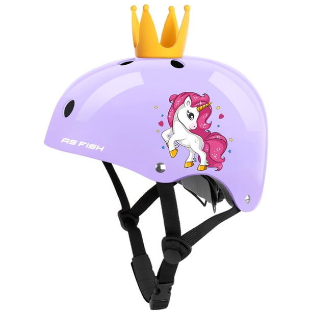 Kids Skateboard Bicycle Helmet Aults Adjustable Motorcycle Helmet with Crown Scooter Balance Bike Riding Protective Gear NewRose RedL(56-60cm) He Qiyong unisex