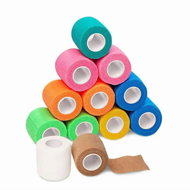 3-12 Rouleaux Bandages Auto-Adhésifs Sport Ruban Non Tissé Imperméable Protection Poignet Cheville Doigt Bandage Tatouage Largeur 2.5-10cm