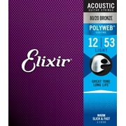 Elixir Strings 11050 Light PolyWeb Acoustic Guitar Strings 12-53