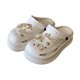 thumbnail image 4 of Sandalias planas para mujer, zapatos con agujeros, sandalias de suela gruesa para mujer, sandalias de playa con lazo de verano, zapatos de tacón alto con agujeros para mujer, zapatos de playa y jardín, 4 of 4