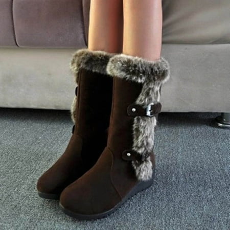 

rache-637 Women s Boots Wide Calf 20 Women s Warm Fashion Boots Plus Fleece Women s Thigh High Boots Size 11 Wide Calf