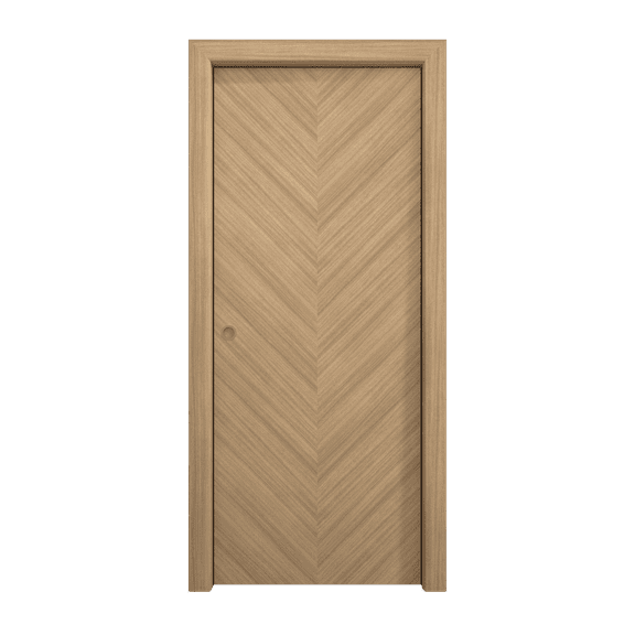 Sliding Pocket Door 18 x 84 inches | Ego 5005 Natural Oak | Kit Rail Hardware | Solid Wood Interior Bedroom Modern Doors