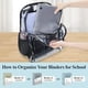 thumbnail image 4 of PACKISM - Mochila transparente grande de 17 pulgadas para la escuela, bolsa de libros transparente resistente para estudiantes (para los 12 años de edad), 1-2, negro 17, X-large, Transparente, 4 of 5