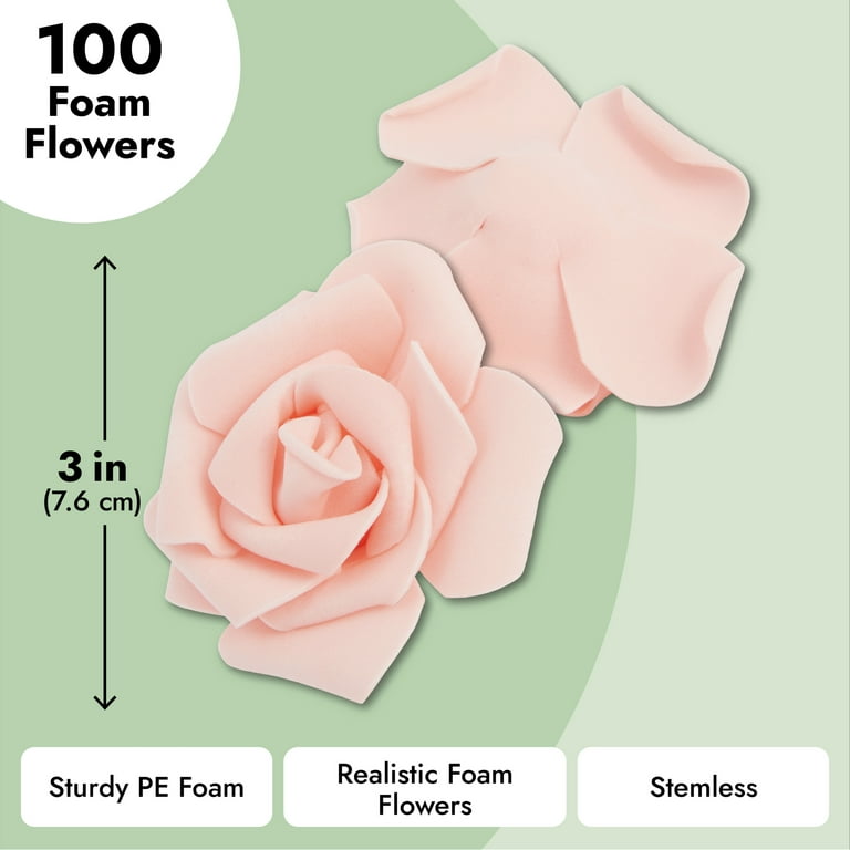 Set of 100: Blush Pink Rose Flower Picks, 8 Long, 3 Wide, Lifelike  Silk Blooms, Floral Picks, Craft Materials, Parties & Events, Home &  Office Decor